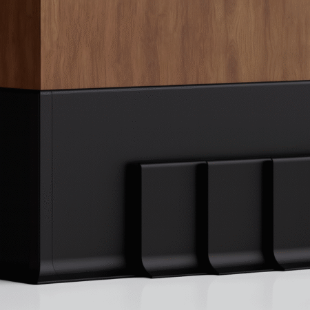 Rodape Lablanco Metalico em Aluminio Wave 80x12x2500mm Cor Preto - Valor por Metro Linear (R)