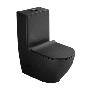 Bacia Lablanco Caixa Acoplada Monobloco Washdown Rimless Ovale Preta Matte com Assento