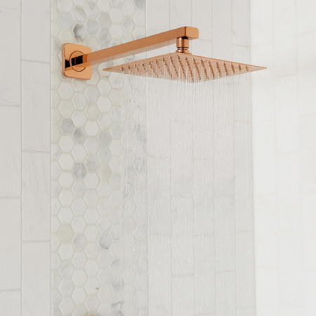 Chuveiro Lablanco em Aco Inox Square - 200x200mm de Parede Rose Gold