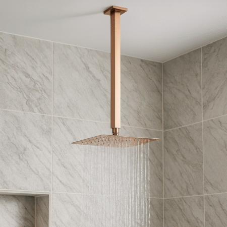 Chuveiro Lablanco em Aco Inox Square - 200x200mm de Teto Rose Gold