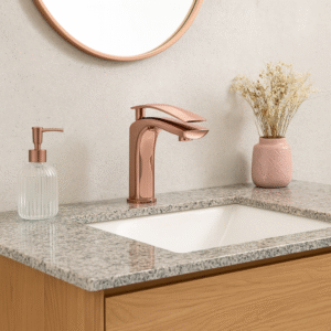 Misturador Lablanco monocomando Banheiro Bica Baixa Preta Rose Gold