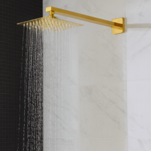 Chuveiro Lablanco em Aco Inox Square - 200x200mm de Parede Dourado