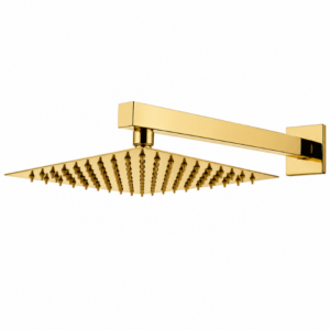 Chuveiro com Haste Lablanco 200x200 mm de Parede Slim Square Dourado Polido