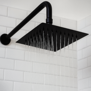 Chuveiro Lablanco em Aco Inox 304 Square - 200x200mm Preto Matte com Desviador