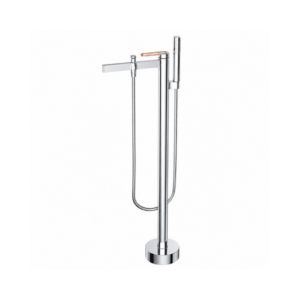 Misturador Monocomando Lablanco de Piso p/ Banheira com Ducha Orion Cromado Polido com Rose Gold