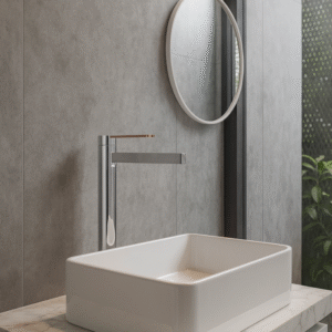 Misturador Lablanco Monocomando Orbe Aço Inox 304 Banheiro Bica Alta Cromado com Rose Gold