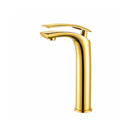 Misturador Monocomando Lablanco de Mesa Bica Alta Semi Round Curve Dourado Polido
