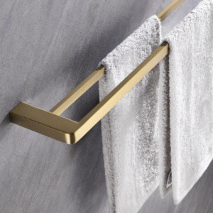Porta Toalha Duplo Aco Inox 304 Lablanco 60cm Semi Round Gold Champagne Escovado (R)