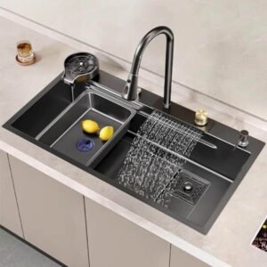 Cuba Lablanco Smart em Aco Inox 201 Square Black com Torneira e acessorios (750x450x220mm) - Outlet sem Garantia