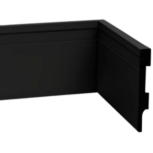 Rodape Lablanco de Poliestireno Preto Frizado Multiuso 150 x 15 mm - (Preco por Metro - 2,40mt cada barra) (R)