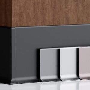 Rodape Lablanco Metalico em Aluminio Wave 80x12x2500mm Cor Preto - Valor por Metro Linear (R)