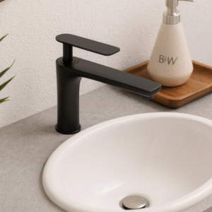 Misturador Lablanco Monocomando Aço Inox 304 Banheiro Bica Baixa Fosco Preto Fosco