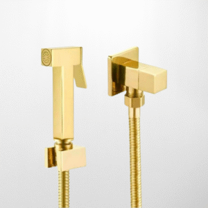 Ducha Higienica Lablanco Quadrada Metal 1/4 volta Dourada POLIDO