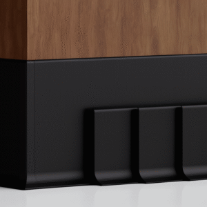 Rodape Lablanco Metalico em Aluminio Wave 80x12x2500mm Cor Preto - Valor por Metro Linear (R)