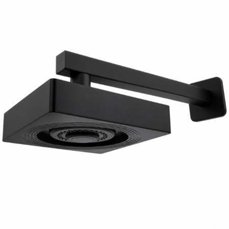 Ducha Chuveiro com Haste Lablanco 135x135 mm Autolimpante de Parede Square Preto Matte