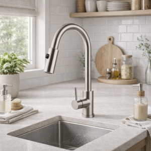 Monocomando de Cozinha com Bico Extensor em Inox 304 Cromada