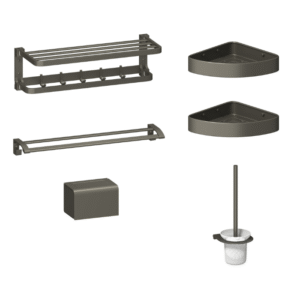 Kit Acessorio Banheiro 5 pecas Grafite