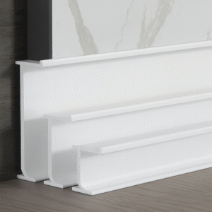 Rodape Lablanco Invertido em Aluminio com borda 50x15x2500mm Cor Branco - Valor por Metro Linear (R)