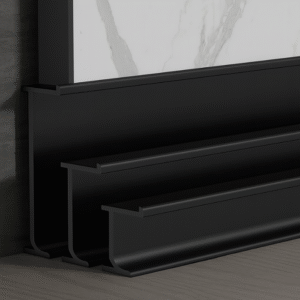 Rodape Lablanco Invertido em Aluminio com borda 30x15x3000mm Cor Preto - Valor por Metro Linear (R)