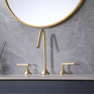 Misturador Lablanco Monocomando Evora Aco Inox 304 Banheiro Bica Alta Escovado Gold Champagne