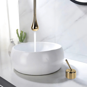 Misturador Lablanco Monocomando Bellagio Aco Inox 304 Banheiro de Teto Escovado Gold Champagne