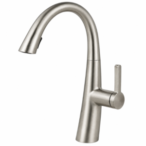 Misturador Monocomando Lablanco de Mesa Bica Alta com Bico Extensor Round Níquel Escovado