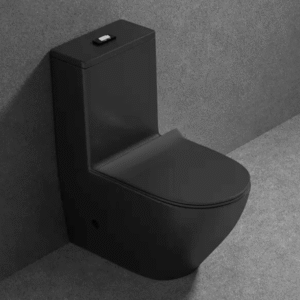 Bacia Lablanco Caixa Acoplada Monobloco Wahsdown Rimless Ovale Preta Matte com Assento (R)