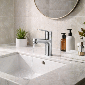 Monocomando Banheiro Cromado Bica baixa com Bico Extensor - Material Zinco