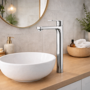 Monocomando Banheiro Cromado Bica alta - Material Cobre