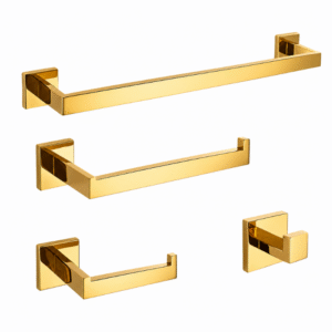 Kit Acessorios de Banho Lablanco Dourado Polido – 4 Peças