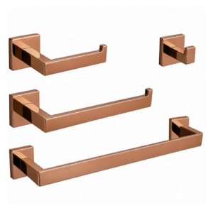 Kit Acessorios de Banho Lablanco Rose Gold Polido – 4 Peças