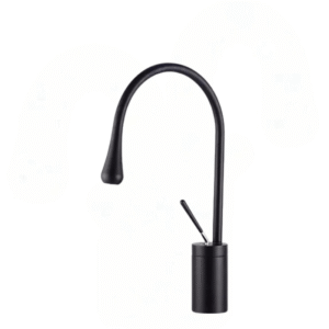 Misturador Monocomando Lablanco de Mesa Bica Média Round Base Med Preto Fosco